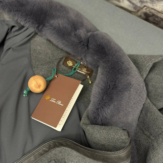 Outlet ürünü İthal Lora Piana Kaşe Mont (6060-Gri)