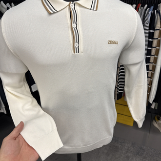 Outlet ürünü İthal Zegna Triko Polo Yaka (5012-Beyaz)