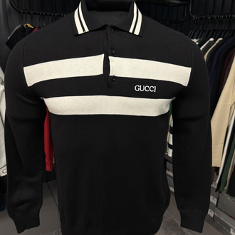 Outlet ürünü İthal Gucci Triko Polo Yaka (7206-Siyah)