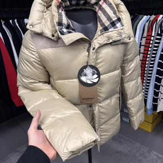 İthal Burberry Kaz Tüyü Şişme Mont (80247-Bej)