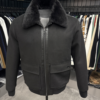 Outlet ürünü İthal Lora Piana Kaşe Mont (6060-Siyah)