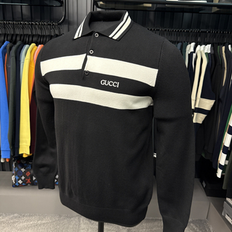 Outlet ürünü İthal Gucci Triko Polo Yaka (7206-Siyah)