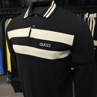 Outlet ürünü İthal Gucci Triko Polo Yaka (7206-Siyah)