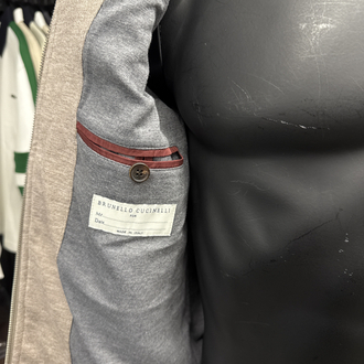 OUTLET ÜRÜNÜ İthal Brunello Cucınellı Çelik Örme Triko Ceket (Vizon)