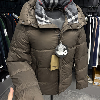 İthal Burberry Kaz Tüyü Şişme Mont (80247-Kahve)