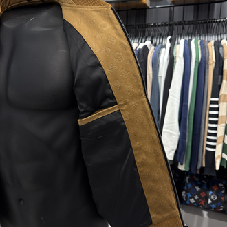 Outlet ürünü İthal Louis Vuitton Monogram Desenli Süet Ceket (Taba-6118)