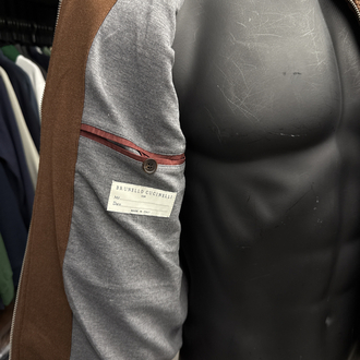 OUTLET ÜRÜNÜ İthal Brunello Cucınellı Çelik Örme Triko Ceket (Taba)