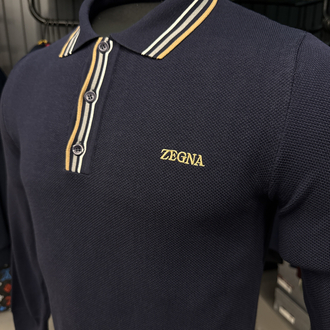 Outlet ürünü İthal Zegna Triko Polo Yaka (5012-Lacivert)