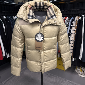 İthal Burberry Kaz Tüyü Şişme Mont (80247-Bej)