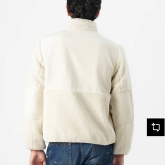 Tommy Jeans Uzun Fermuarlı Polar-(Peluş) (25328-Beyaz)