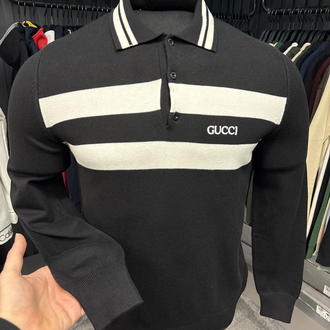 Outlet ürünü İthal Gucci Triko Polo Yaka (7206-Siyah)
