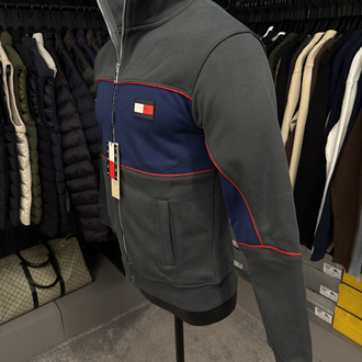OUTLET ÜRÜNÜ Tommy Hılfıger Uzun Fermuarlı Sweat (444-Gri)