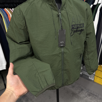Outlet ürünü Armanı Exchange Çift Taraflı Kapüşonlu Yağmurluk (7207-Haki)