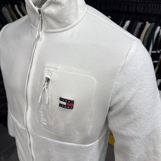 Tommy Jeans Uzun Fermuarlı Polar-(Peluş) (25328-Beyaz)
