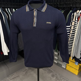Outlet ürünü İthal Zegna Triko Polo Yaka (5012-Lacivert)