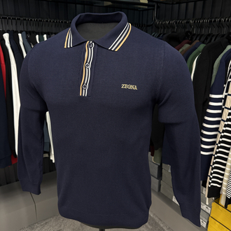 Outlet ürünü İthal Zegna Triko Polo Yaka (5012-Lacivert)