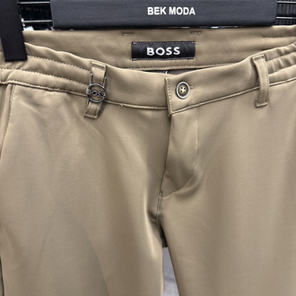 Boss Kışlık Kırışmayan Kumaş Jogger Pantolon (1287-Taba