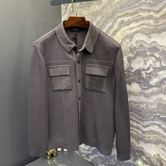 İthal Zegna Çelik Örme Triko Ceket (Koyu Gri)