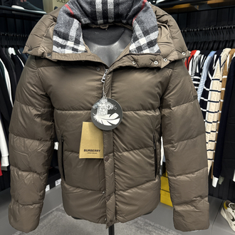 İthal Burberry Kaz Tüyü Şişme Mont (80247-Kahve)