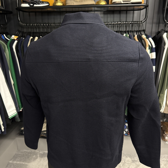 Outlet ürünü İthal Zegna Monogram Süet Detaylı Triko Mont Ceket (Lacivert-9090