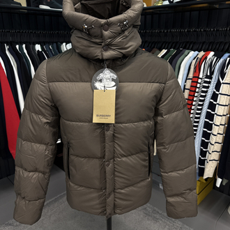 İthal Burberry Kaz Tüyü Şişme Mont (80247-Kahve)