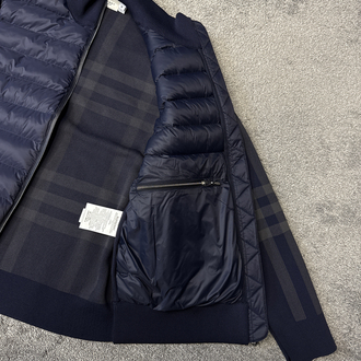 İthal Burberry Ekose Mont 4445 (Lacivert)