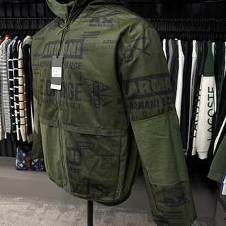 Outlet ürünü Armanı Exchange Çift Taraflı Kapüşonlu Yağmurluk (7207-Haki)