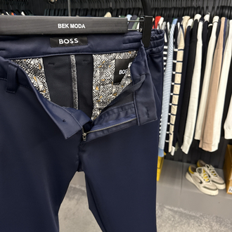 Boss Kışlık Kırışmayan Kumaş Jogger Pantolon (1286-Lacivert)