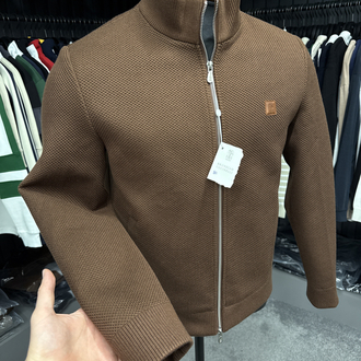 OUTLET ÜRÜNÜ İthal Brunello Cucınellı Çelik Örme Triko Ceket (Taba)