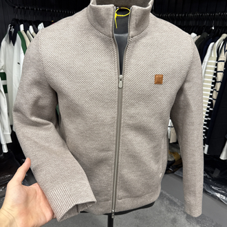 OUTLET ÜRÜNÜ İthal Brunello Cucınellı Çelik Örme Triko Ceket (Vizon)