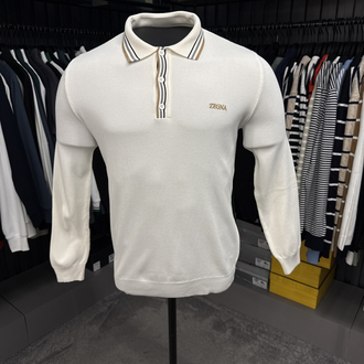 Outlet ürünü İthal Zegna Triko Polo Yaka (5012-Beyaz)