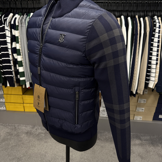 İthal Burberry Ekose Mont 4445 (Lacivert)