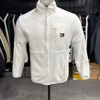 Tommy Jeans Uzun Fermuarlı Polar-(Peluş) (25328-Beyaz)