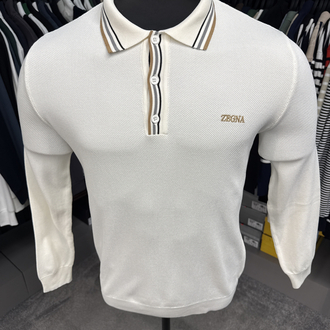 Outlet ürünü İthal Zegna Triko Polo Yaka (5012-Beyaz)