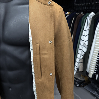 Outlet ürünü İthal Lora Piana Süet Dokulu Düğmeli Kaşe Ceket