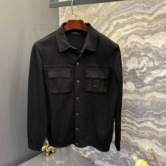 İthal Zegna Çelik Örme Triko Ceket (Siyah)