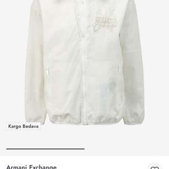 Outlet ürünü Armanı Exchange Çift Taraflı Kapüşonlu Yağmurluk (7207-Beyaz)