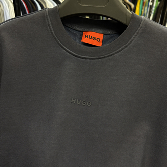 OUTLET ÜRÜNÜ Hugo Yıkamlı Kumaş SWEATSHİRT (8030-Lacivert)