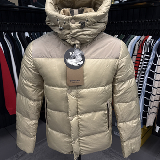 İthal Burberry Kaz Tüyü Şişme Mont (80247-Bej)