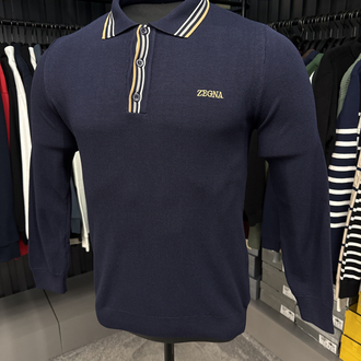 Outlet ürünü İthal Zegna Triko Polo Yaka (5012-Lacivert)