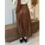 Surda Collection Saten Görünümlü Piliseli Etek