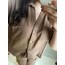 Kahve Crop Oversize Keten Gömlek