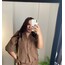 Kahve Crop Oversize Keten Gömlek