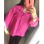 Fuşya Pembe Keten Ayrobin Gömlek