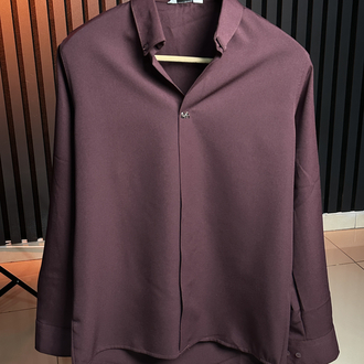Bordo Premium Özel Seri Düğmesiz Gömlek 