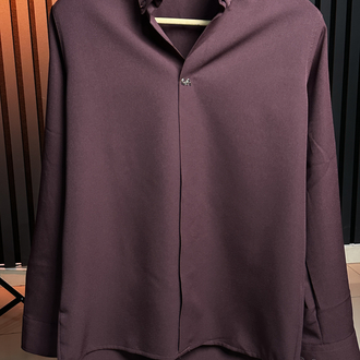 Bordo Premium Özel Seri Düğmesiz Gömlek 