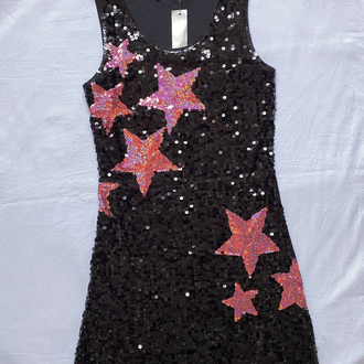 Vintage Star Sequin Mini Dress