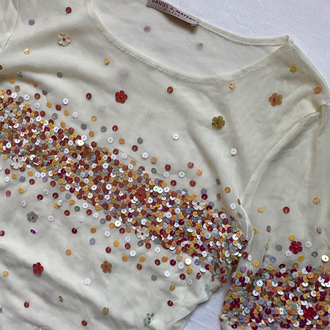 Vintage Daniel & Mayer Sequin Transparent Top