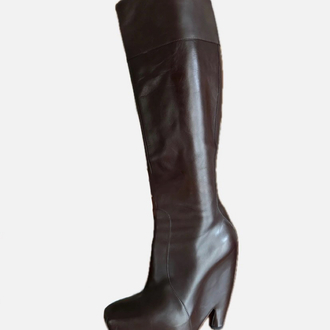 Vintage Balenciaga Platform Wedge Leather Boots Heels