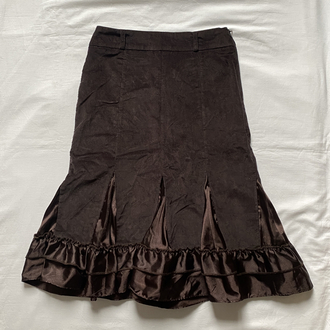 Vintage Corduroy and Satin Midi Skirt